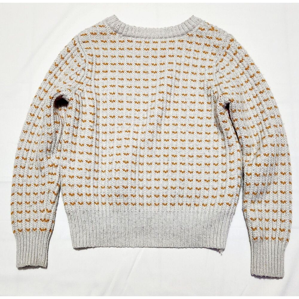 Madewell Striped Metallic Barfield Wool Blend Sweater Sz XS Heather Blizzard - Picture 6 of 6